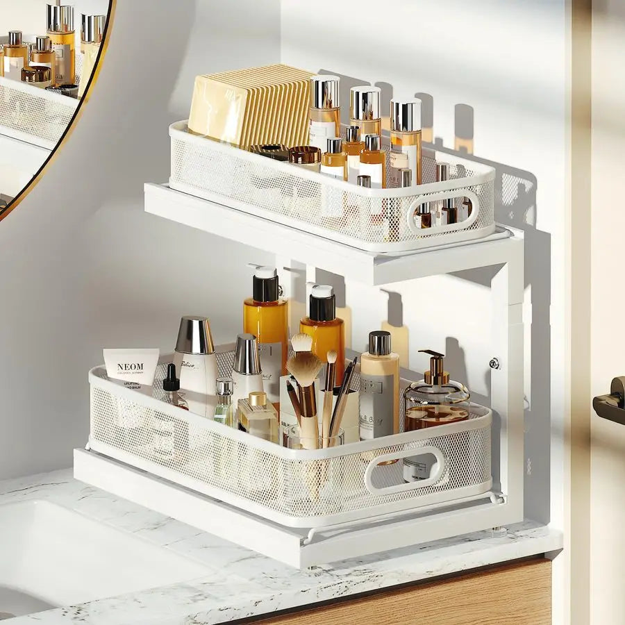 2-Tier Pull-Out Under Sink Organizer – Sliding Storage Drawer for Kitchen & Bathroom