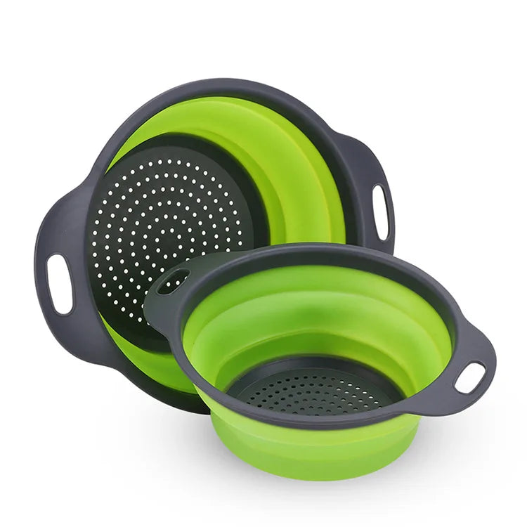 Silicone Fruit & Vegetable Washing Basket with Drainage – Foldable Design