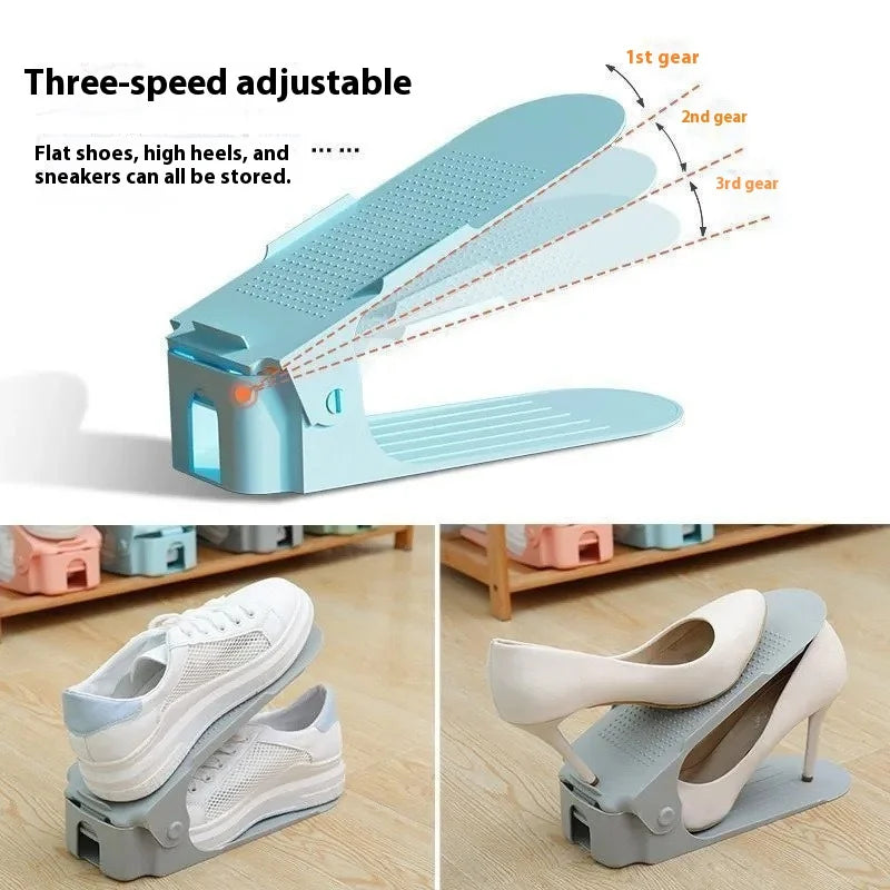 10Pcs Adjustable Shoe Stackers – Double-Layer Space-Saving Shoe Organizers