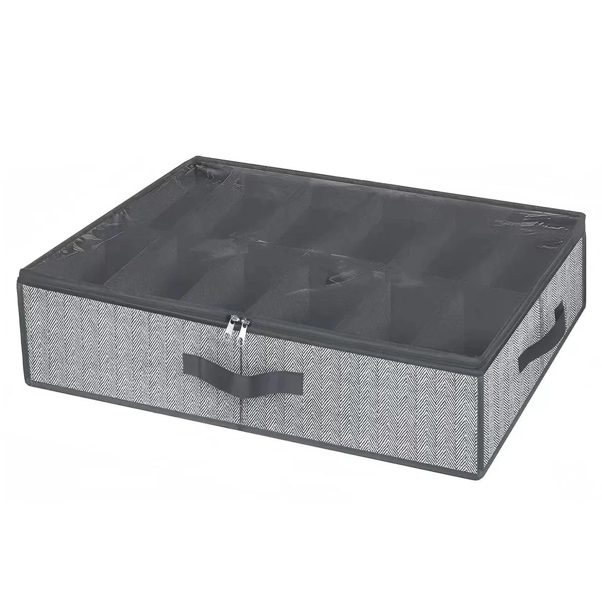 Under-Bed Shoe Storage Organizer – Foldable Clear Window Box (Holds 12–16 Pairs)