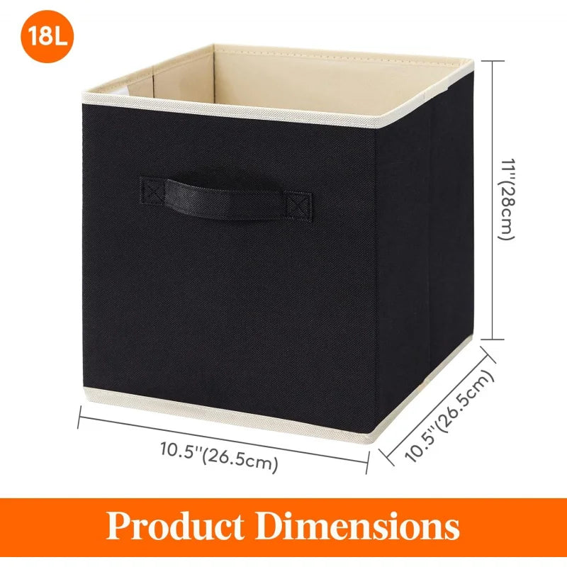 12-Pack Foldable Fabric Storage Cubes – 11” Home & Office Organization Bins