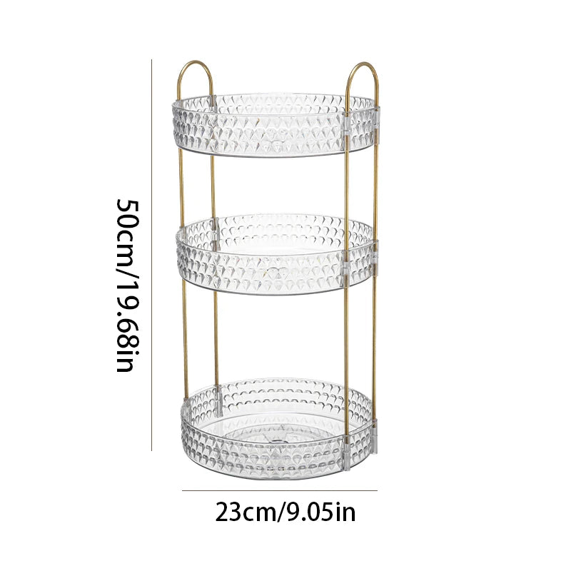 360° Rotating Makeup Organizer – 3 Tier Vanity Storage Rack