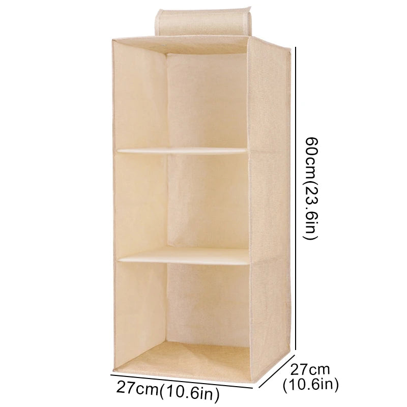 Hanging Closet Organizer – Foldable Storage Shelves with Drawers