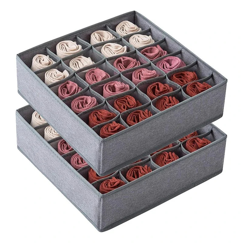 4-Piece Foldable Underwear & Socks Drawer Organizer Set – Non-Woven Storage Boxes