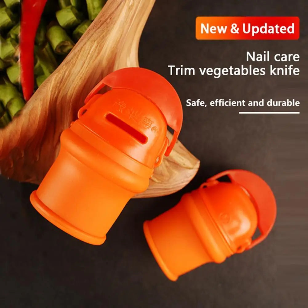 Silicone Finger Cutting Protector with Blade – Garden Harvest Thumb Knife for Vegetables & Plants