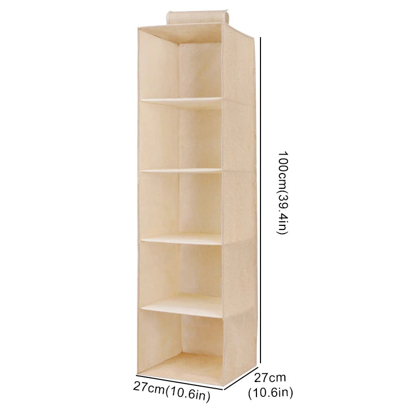 Hanging Closet Organizer – Foldable Storage Shelves with Drawers