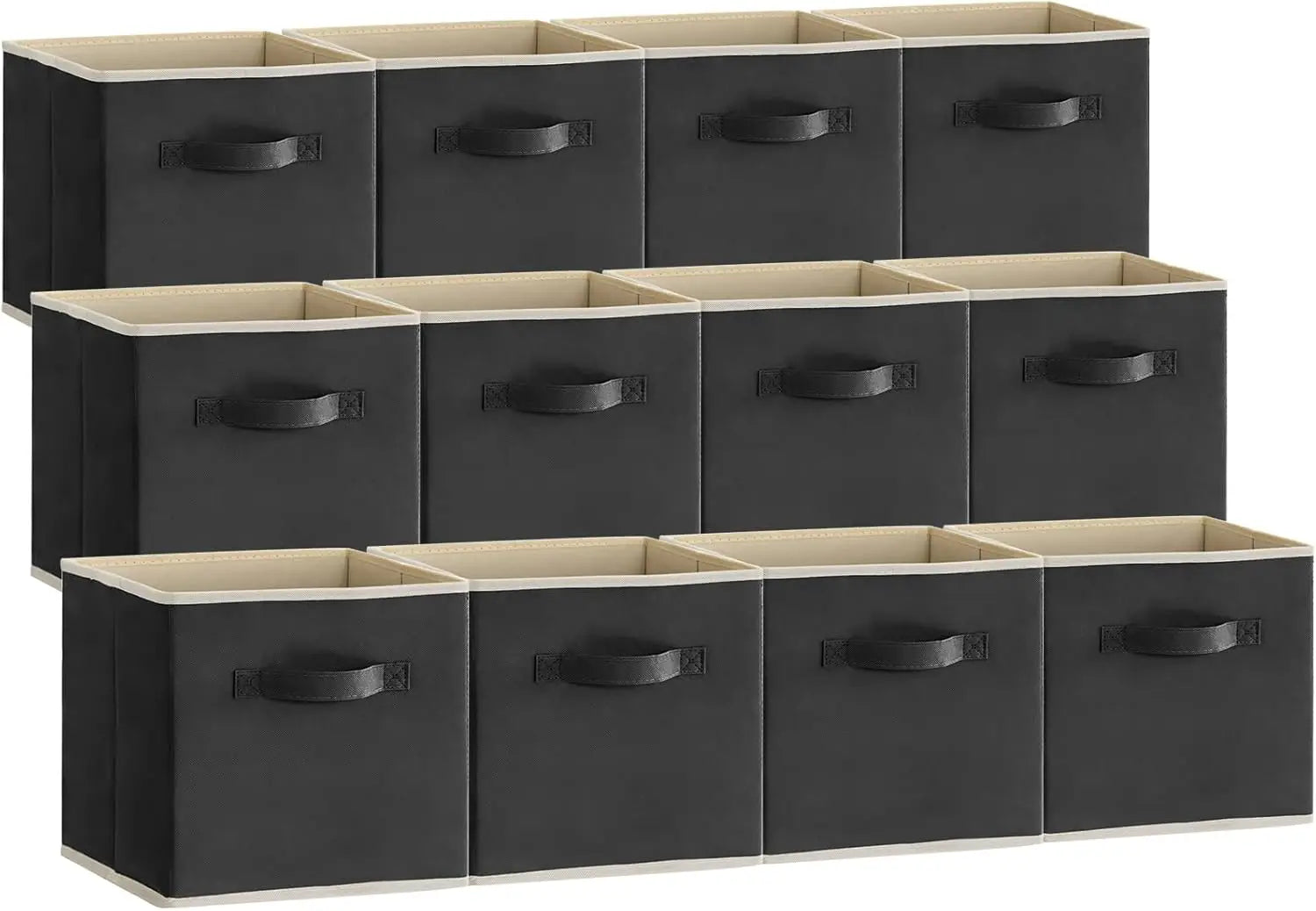 12-Pack Foldable Fabric Storage Cubes – 11” Home & Office Organization Bins