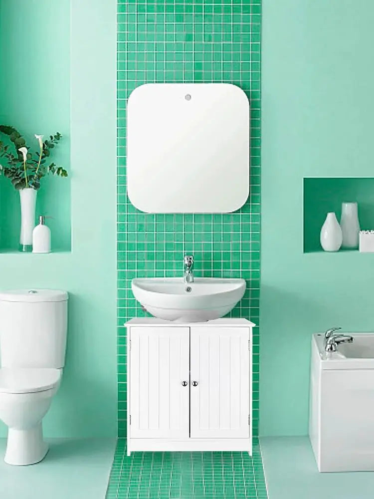 White Storage Cabinet for Bathroom Sink