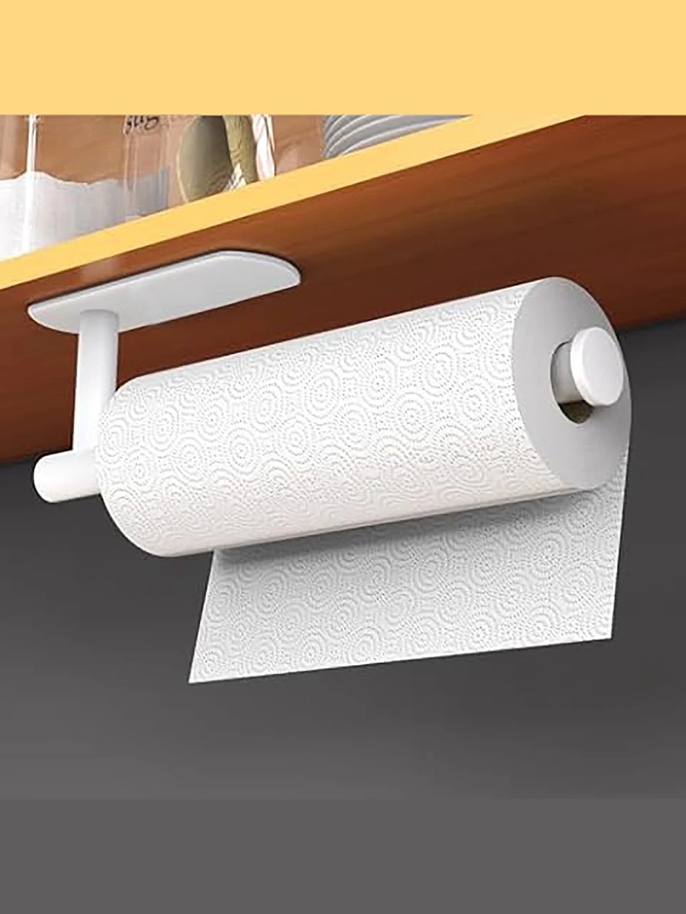 Adhesive Paper Towel Holder, Wall-Mounted Tissue & Toilet Roll Dispenser for Kitchen, Bathroom & Cabinet Storage