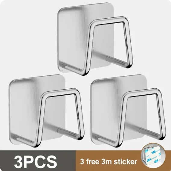 1-8pcs Kitchen Sponge holder Self Adhesive Sink Sponges Drain Drying Rack Wall Hooks Organizer bathroom Storage Rack