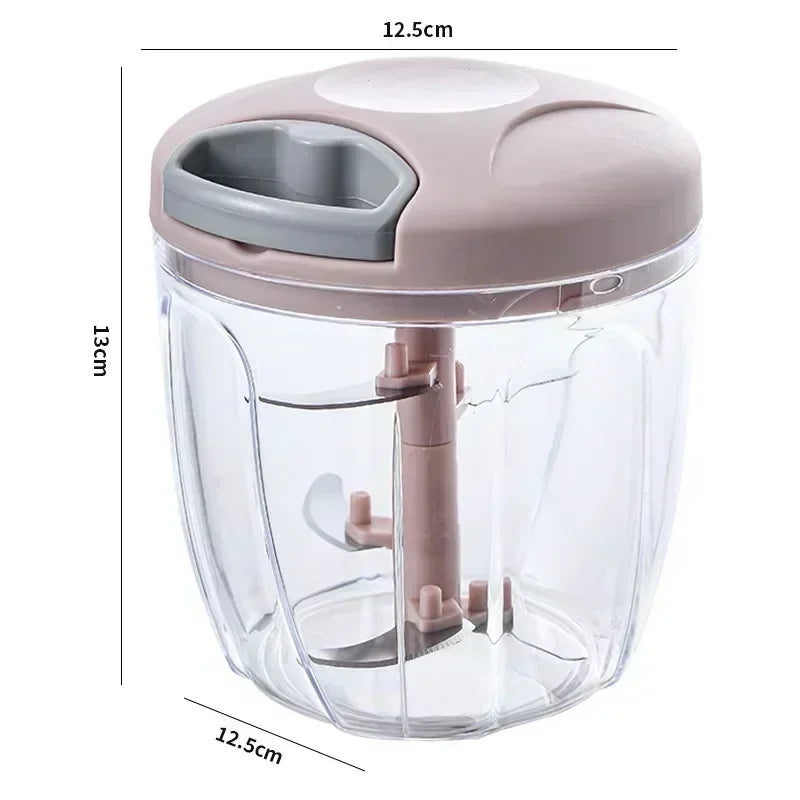 Manual Food Chopper – Pull Cord Vegetable & Garlic Cutter (500/900ML)