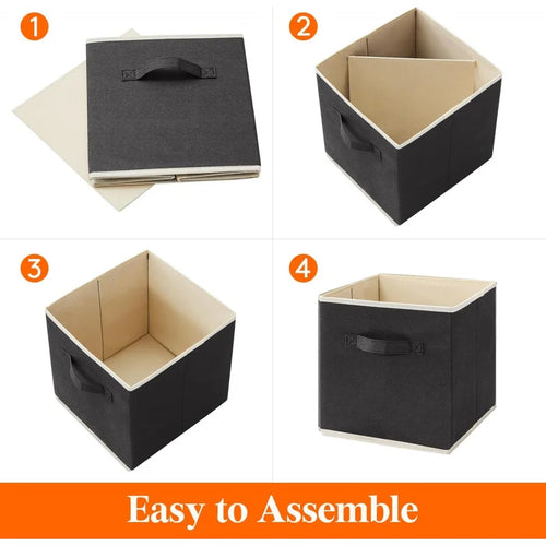 12-Pack Foldable Fabric Storage Cubes – 11” Home & Office Organization Bins