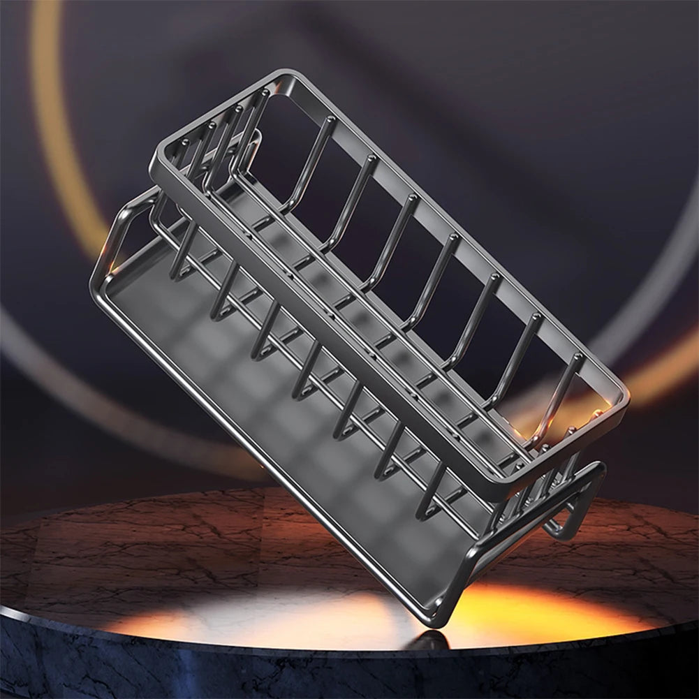Kitchen Sink Organizer – Stainless Steel Sponge & Faucet Rack