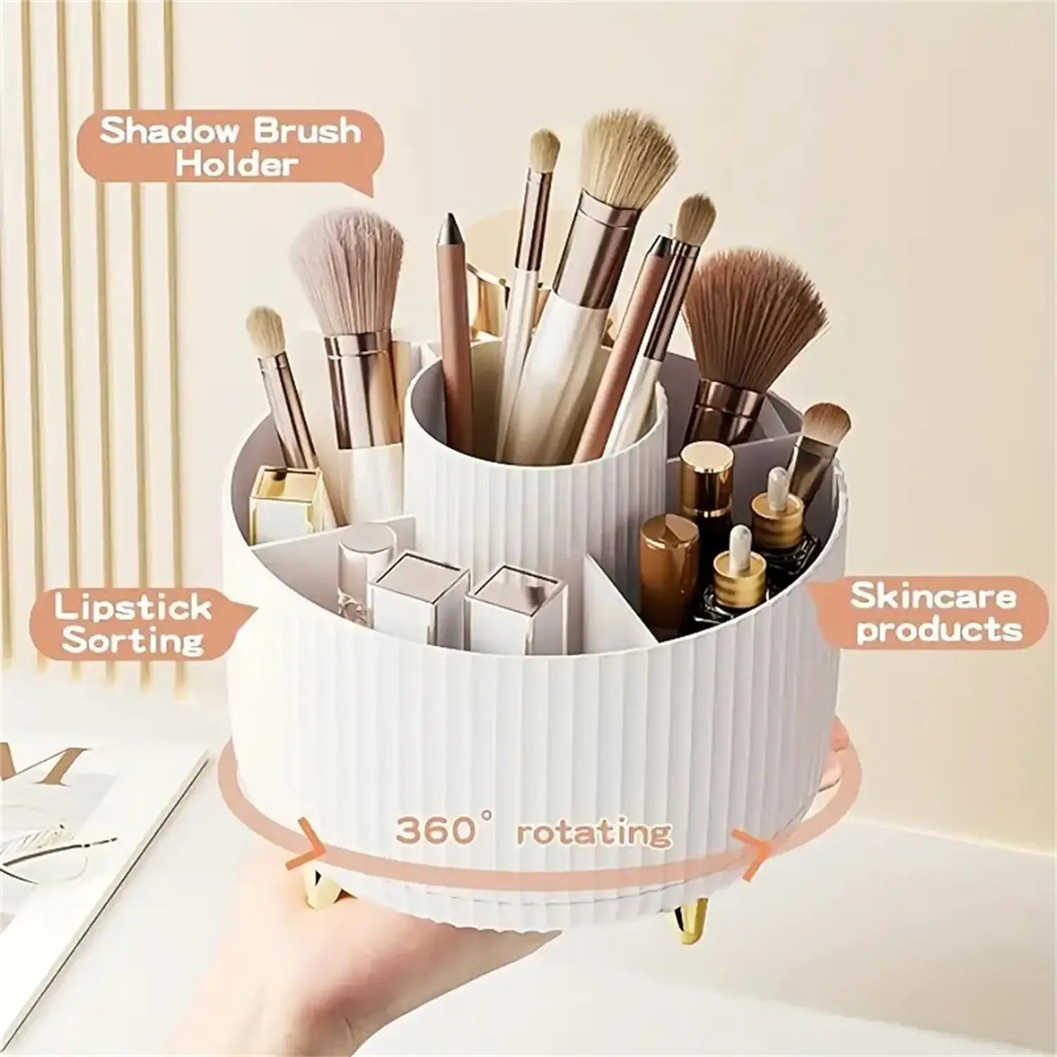 Rotating Makeup Organizer – 360° Easy Access Storage