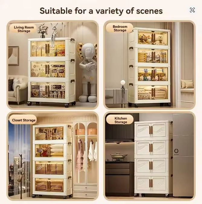 Nest Locker™ ClearDoor Foldable Storage Box – Stackable Space-Saving Organizer for Clothes, Books & Toys